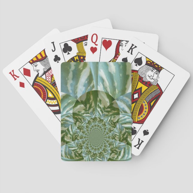Öko Green Camouflage Kaleidoskop Art Print Design Spielkarten (Rückseite)