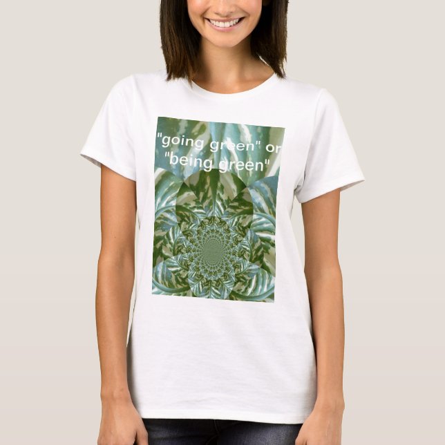 Öko Green Camouflage Kaleidoskop Art Print Design T-Shirt (Vorderseite)