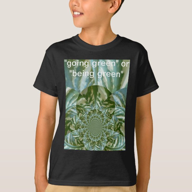 Öko Green Camouflage Kaleidoskop Art Print Design T-Shirt (Vorderseite)