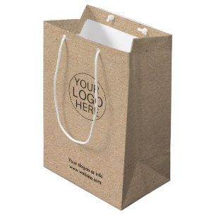 Öko Kraft Custom Logo Gift Bag für Unternehmen Mittlere Geschenktüte