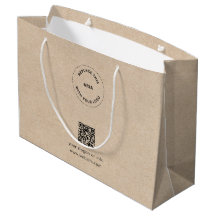 Öko Kraft Custom Logo & QR Geschenktasche für Unte