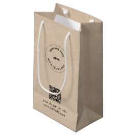 Öko Kraft Custom Logo & QR Geschenktasche für Unte Kleine Geschenktüte
