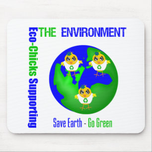 Öko-Küken, welche die Umwelt stützen Mousepad