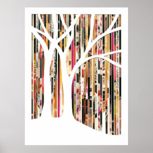 Öko-Kunst-Baum-Mischmedium-Druck Poster