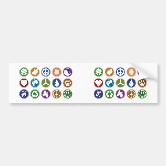 Öko-Symbole Autoaufkleber (Vorne)