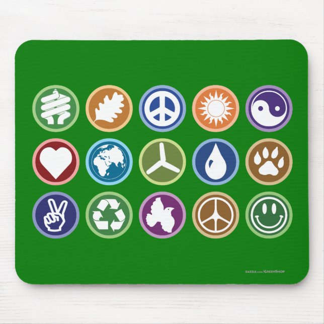 Öko Symbole Mousepad (Vorne)
