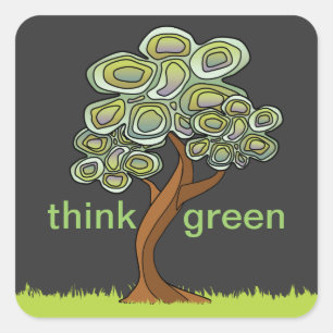 Öko Tree Denke ökologisch Sticker