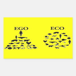 Öko vs Ego Rechteckiger Aufkleber