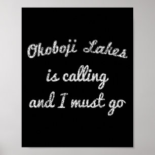 Okoboji-Seen Iowa Lustige Angeln Camping Sommer Gi Poster