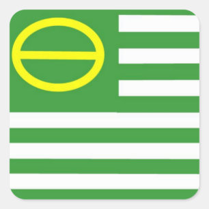 Ökologie-Flagge Quadratischer Aufkleber