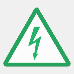 Ökologie-Power mit grünen Zeichen Dreieckiger Aufkleber