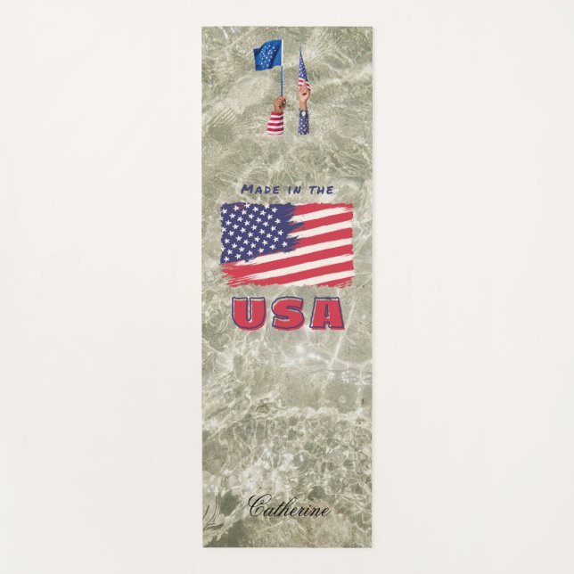 Ökologische American Flag Custom Yoga Mat Yogamatte (Vorderseite)