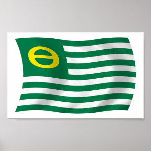 Ökologische Bewegung Flaggenplakat drucken Poster