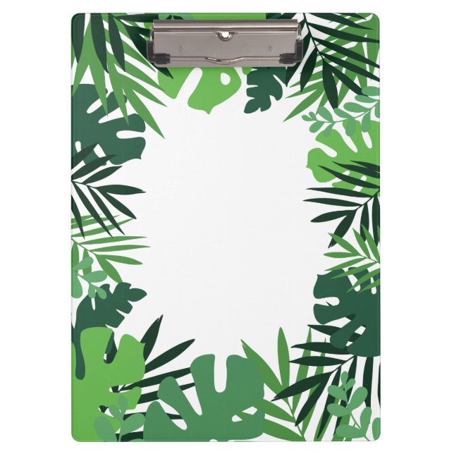 Ökologische Blätter aus Palmen, Monogramm aus trop Klemmbrett (Vorderseite)