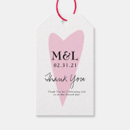 Ökologische Hochzeit fett rosa Herz Geschenkanhänger
