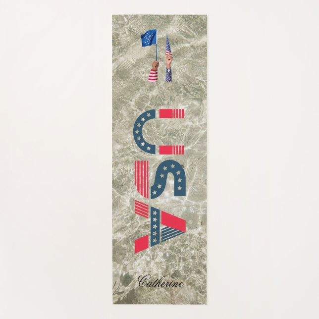 Ökologischer moderner Individuelle Name mit US-Fla Yogamatte (Vorderseite)
