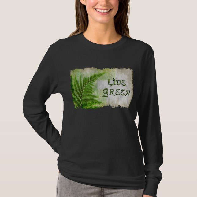 Ökologisches Shirt "Live Green" Kunstliebhaber (Vorderseite)
