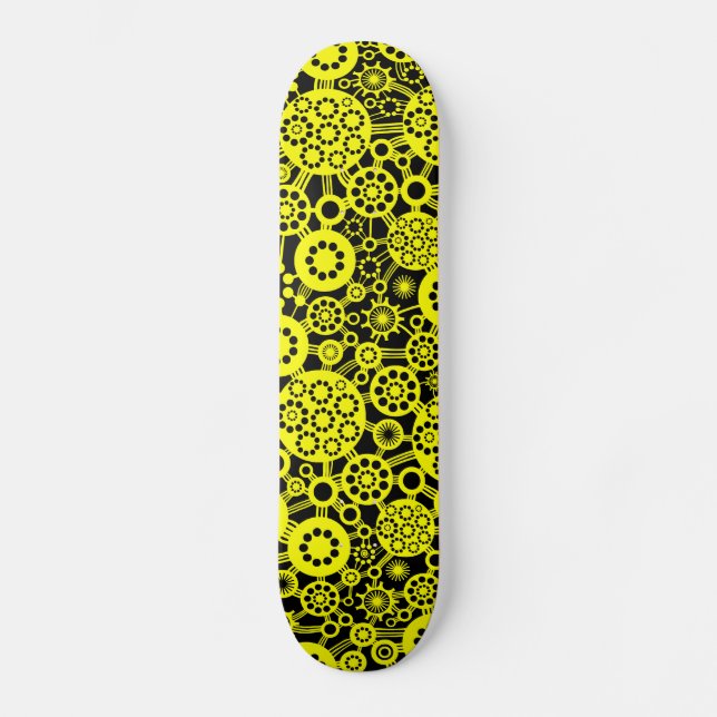 Ökosystem - Gelb in Schwarz Skateboard (Vorderseite)