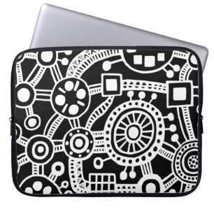 Ökosystem III weiß schwarz Laptopschutzhülle