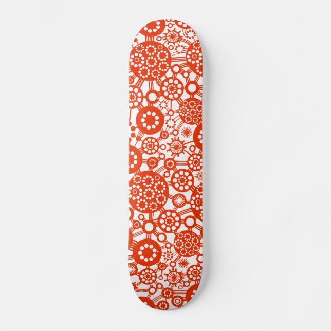 Ökosystem - Rot auf Weiß Skateboard (Vorderseite)