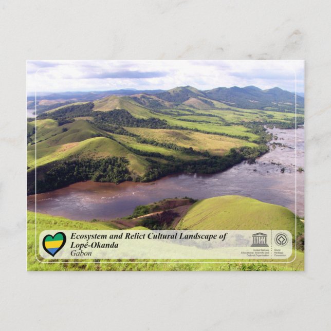 Ökosystem und Kulturlandschaft Lopé-Okanda Postkarte (Vorderseite)
