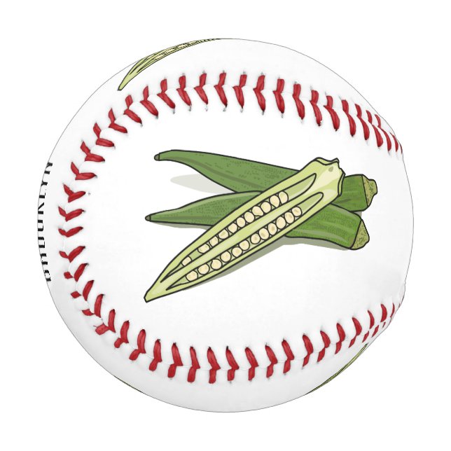 Okra-Cartoon-Abbildung Baseball (Vorderseite Links)