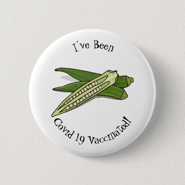 Okra-Cartoon-Abbildung Button (Vorderseite)