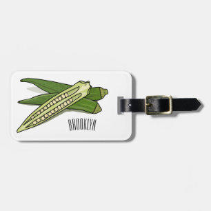 Okra-Cartoon-Abbildung Gepäckanhänger