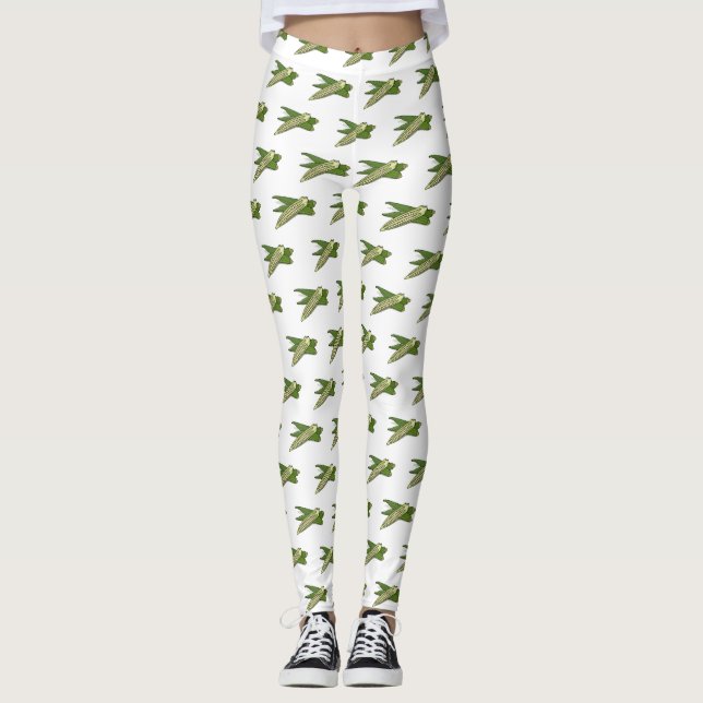 Okra-Cartoon-Abbildung Leggings (Vorderseite)