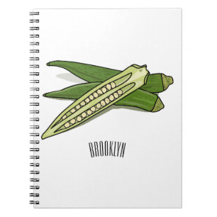 Okra-Cartoon-Abbildung Notizblock
