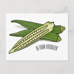 Okra-Cartoon-Abbildung Postkarte