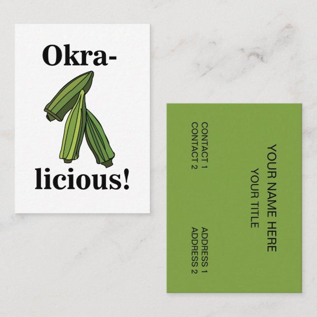 Okra Gemüse gesunde Lebensmittel Visitenkarte (Vorne/Hinten)