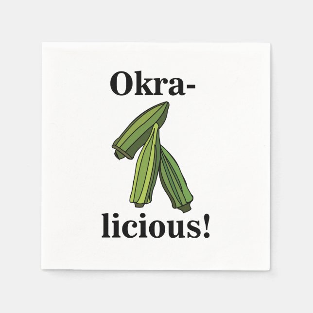 Okra Gemüse Veggies Party Serviette (Vorderseite)