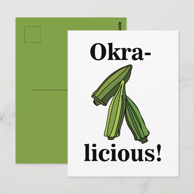 Okra Vegetarisches Essen Postkarte (Vorne/Hinten)