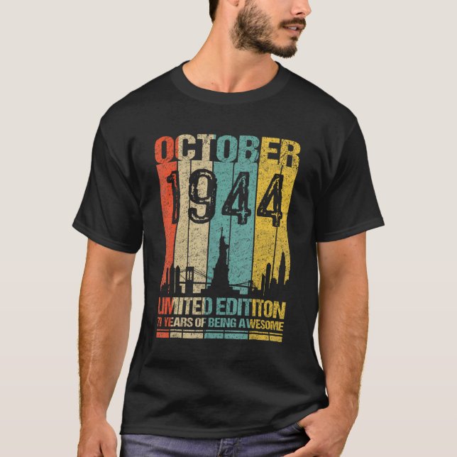Oktober 1944 79 Jahre Awesom T-Shirt (Vorderseite)
