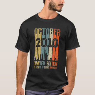 Oktober 2010 T 10 Jahre altes 2010 Geburtstagsgesc T-Shirt