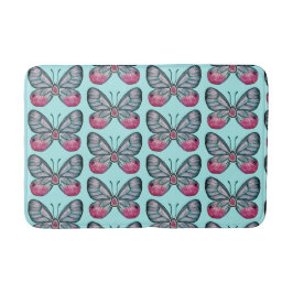 Oktober Aquamarin Glasswing Butterfly Design Badematte