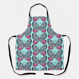 Oktober Aquamarin Glasswing Butterfly Design Schürze