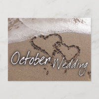Oktober Beach Hochzeit in Urlaubsort Card