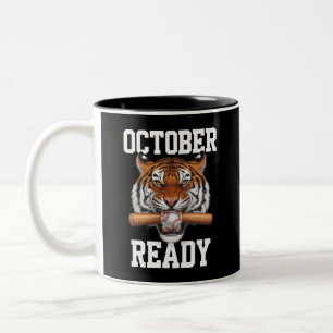 Oktober Bereit Für Bereit Tiger Baseball 2024 Zweifarbige Tasse