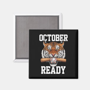 Oktober Bereit für Ready Tiger Baseball 2024 Magnet