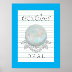 Oktober Birthstone Opal Artwork Poster