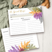 Oktober Blätter Brautparty Rezept Karte