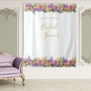 Oktober Blätter Elegantes Gold Schrift Hochzeitsdu Wandteppich