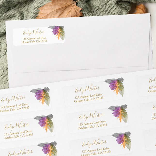 Oktober-Blätter: farbenfrohe Fall Foliage-Adresse (Return Address Labels from my October Leaves Collection)
