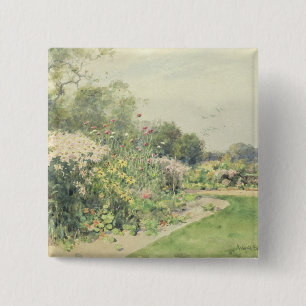Oktober-Blumen Button