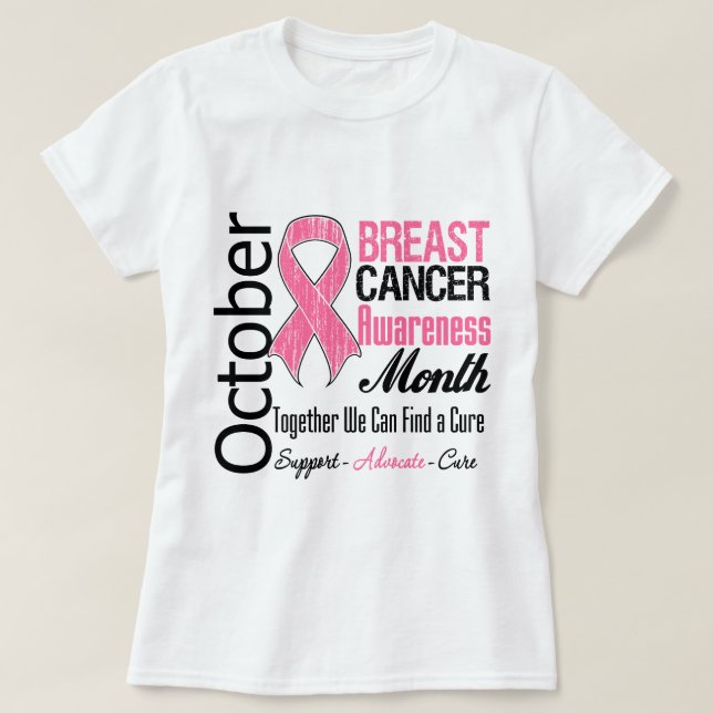 Oktober - Brustkrebs-Bewusstseins-Monat T-Shirt (Design vorne)