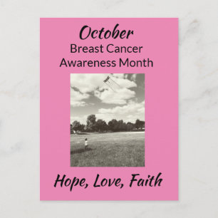 Oktober-Brustkrebsmonat Unterstützen Liebe Postkarte