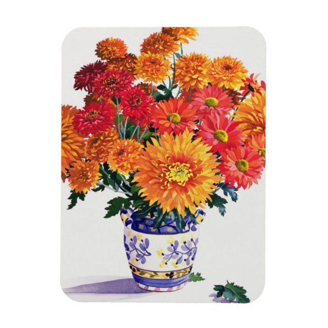 Oktober Chrysanthemen Magnet (Vertikal)