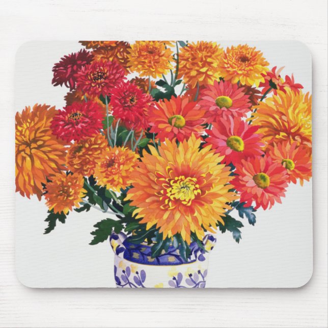 Oktober-Chrysanthemen Mousepad (Vorne)